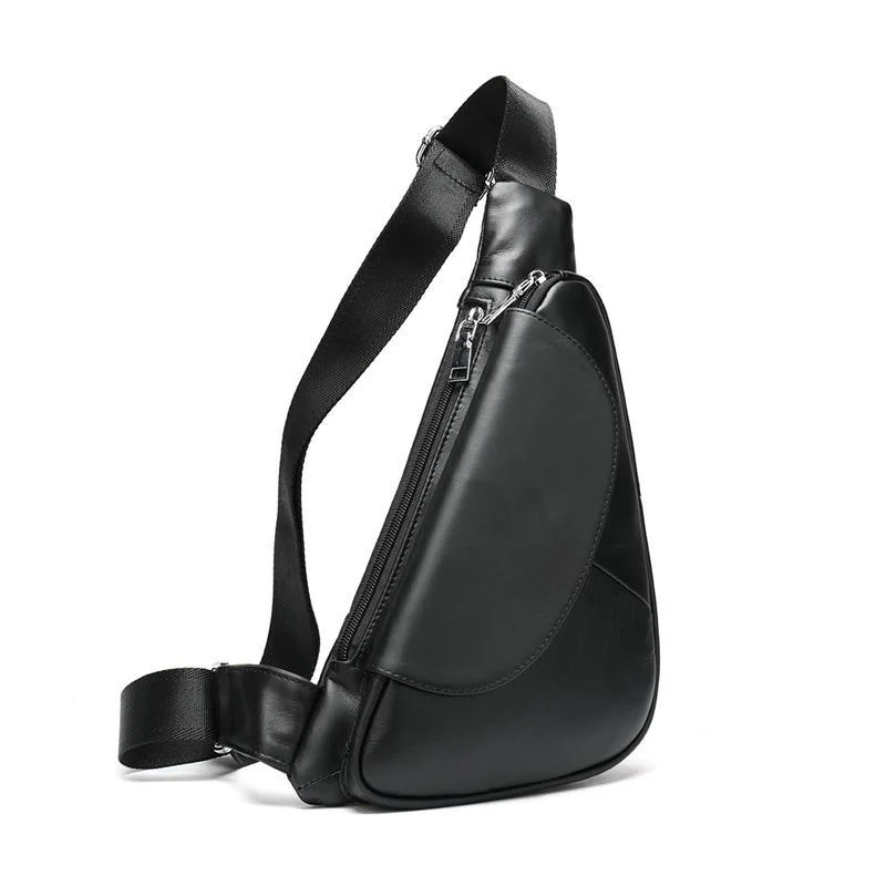 Mens Outdoor Fashion Alligator Pattern Cow Leather Chest Bags