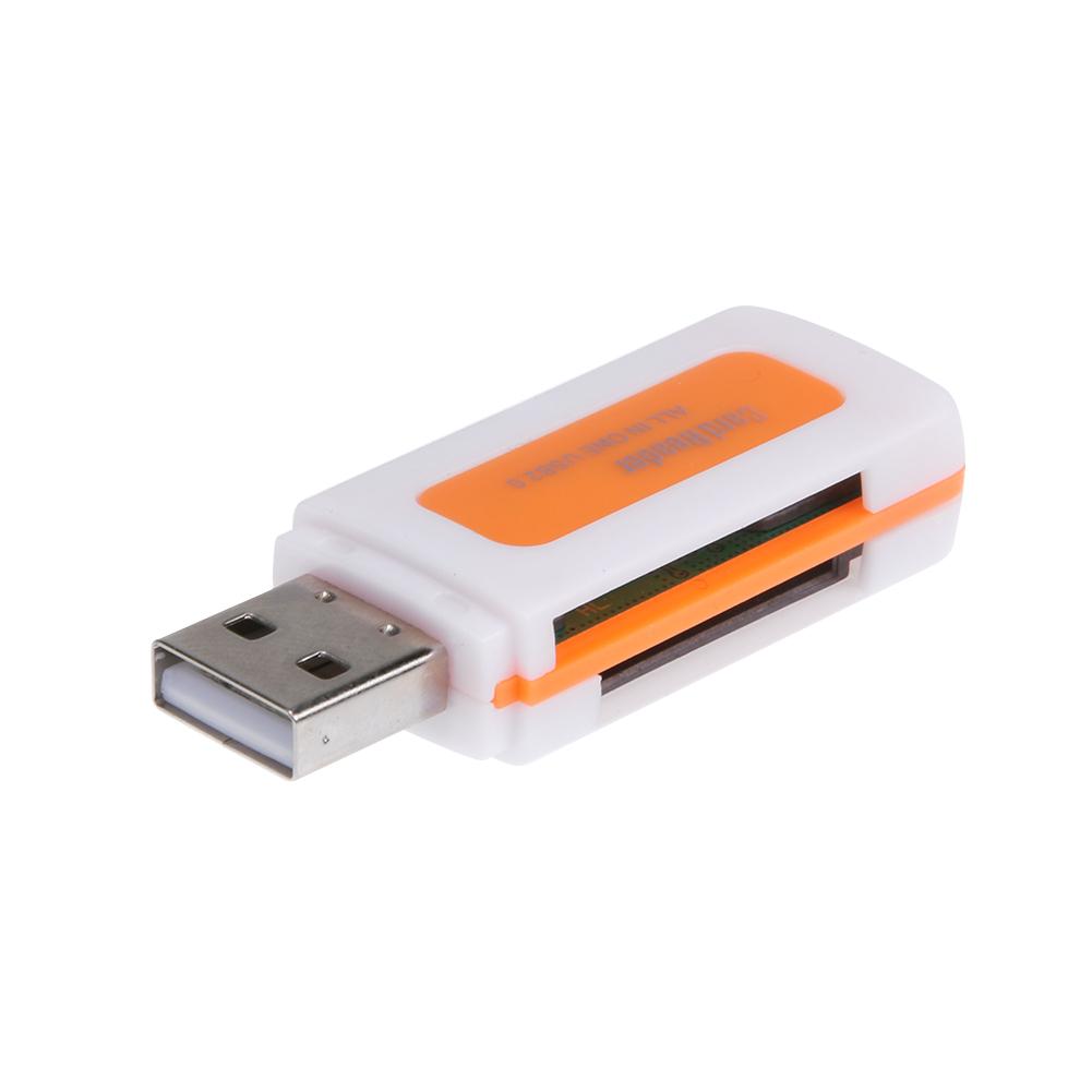 

Mini USB2.0 4 Card Slots Smart Card Reader SD/MMC TF MS M2 Card Reader, 501 Original