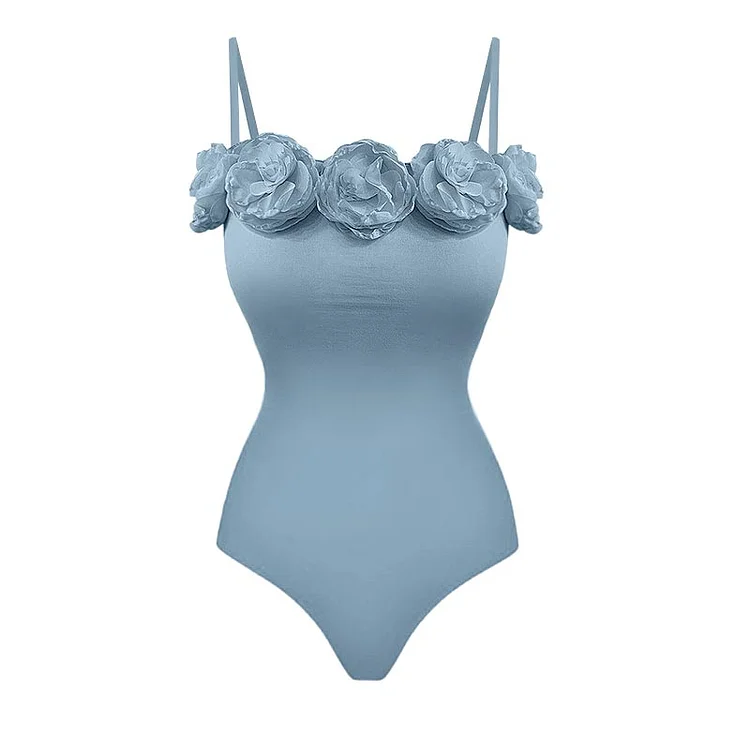 Flaxmaker Floral Decor One Piece Swimsuit and Skirt