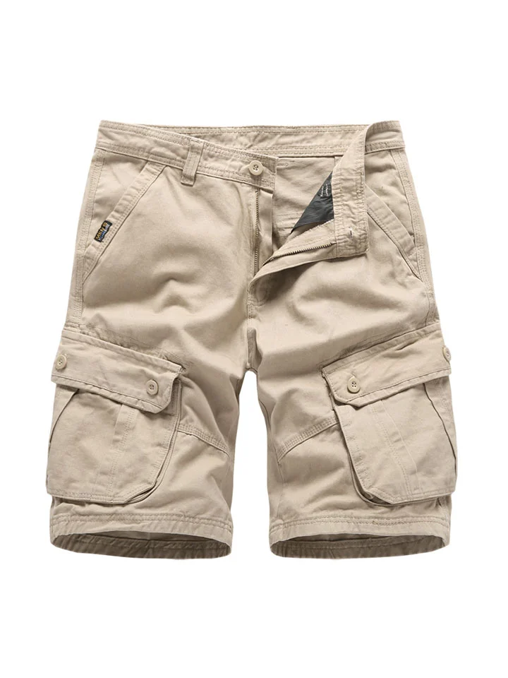 Men's Cargo Shorts Capri shorts Multi Pocket Straight Leg Solid Colored Comfort Wearable Calf-Length Outdoor Daily 100% Cotton Sports Stylish ArmyGreen Black | 168DEAL