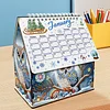 5D / DIY Kalender Kristallmalerei Schreibtisch Kalender Kit Heimdekorationen (Eule)