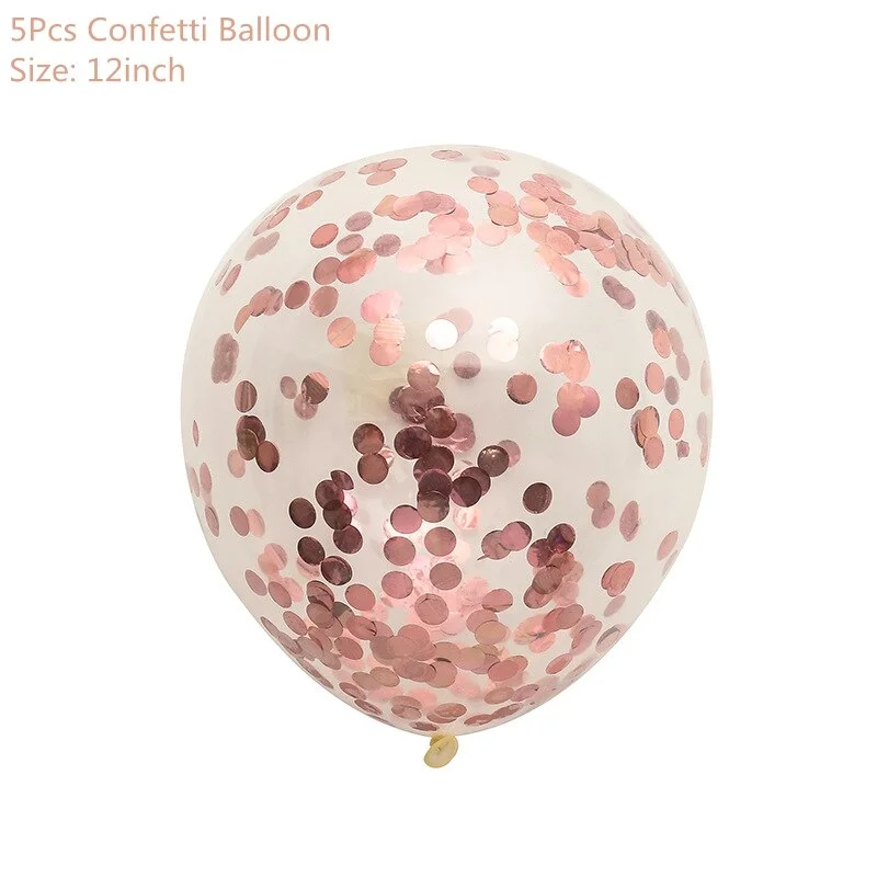 Rose Gold Confetti Baloons Foil Champagne Star Balloon Wedding Latex Ballon globos BabyShower Birthday Party Decoration Supplies