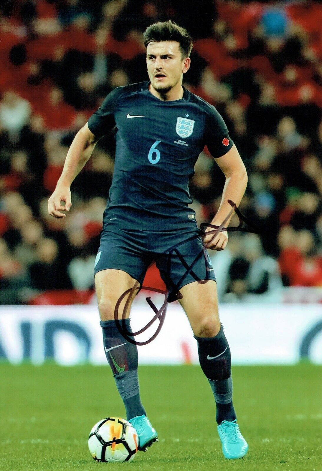 Harry MAGUIRE Signed Autograph 12x8 Photo Poster painting 4 AFTAL COA Leicester City England