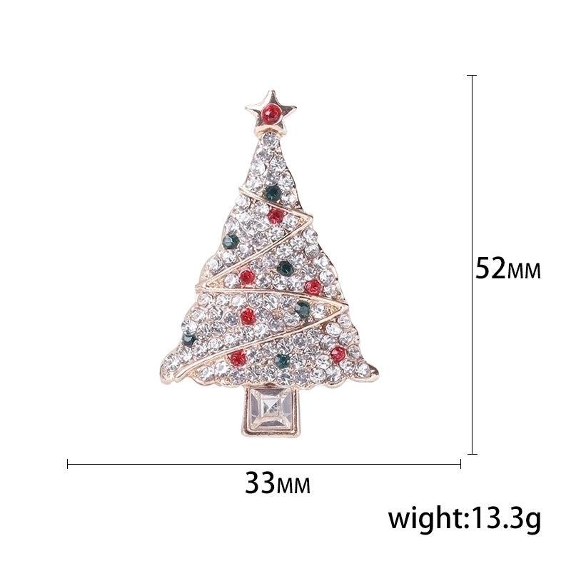 Fashion Pin Christmas Tree Alloy Inlay Rhinestones Women’S Brooches