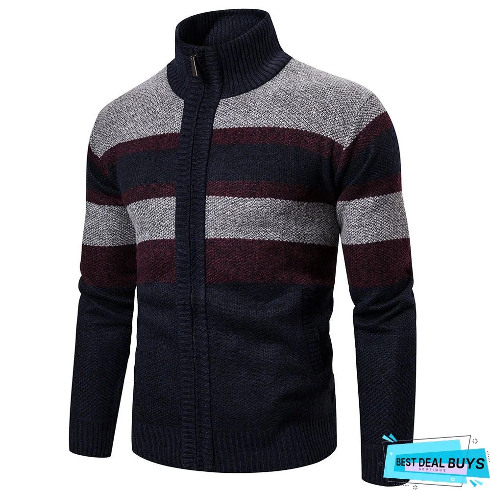 Men's Striped Long Sleeve Sweater