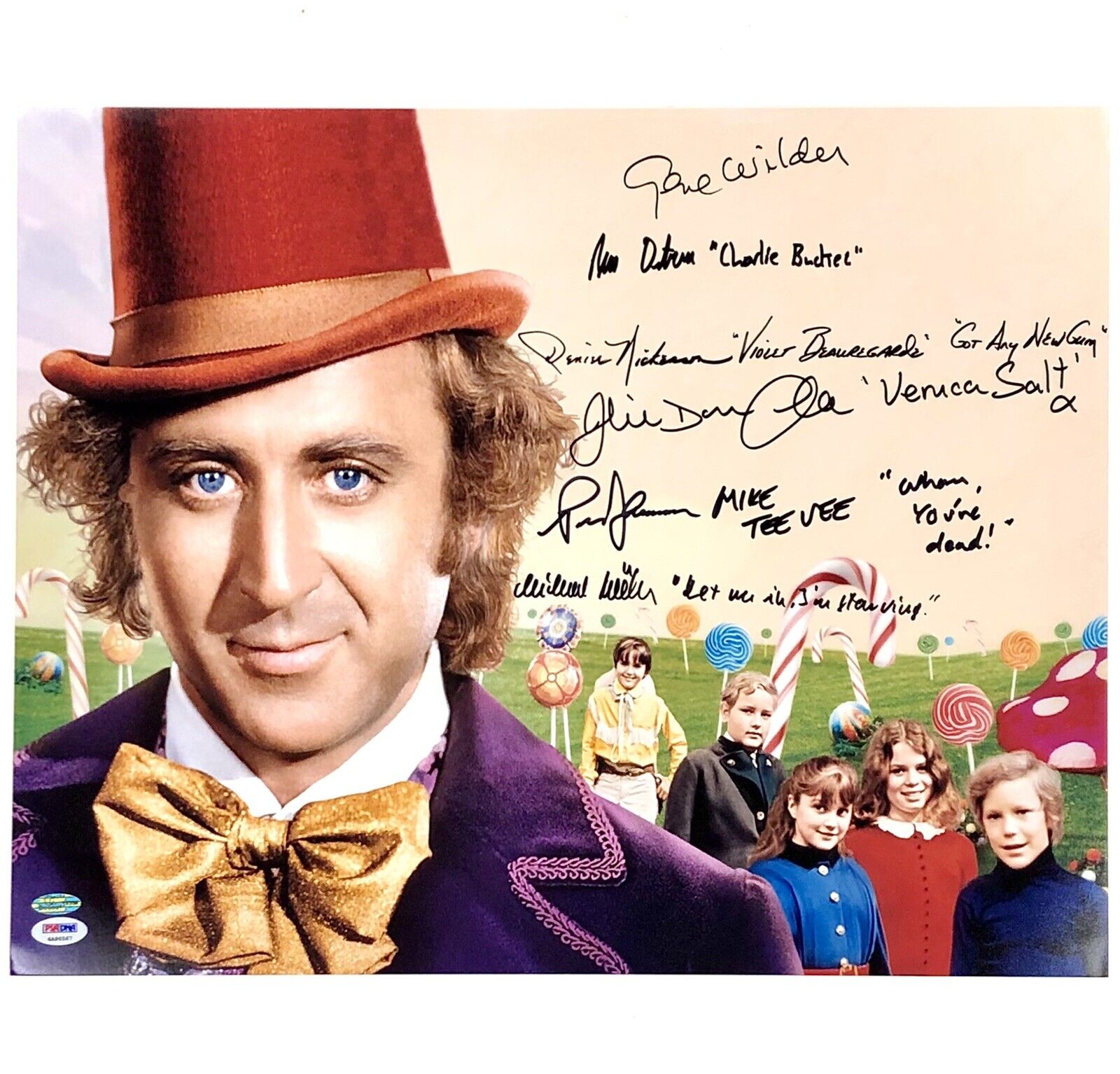 Gene Wilder cast signed Willy Wonka quote inscriptions 16x20 Photo Poster painting PSA COA LOA