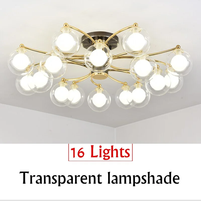 Nordic Minimalist Crystal Led Ceiling Lamp Glass Lampshade Living Room Bedroom Decor Ceiling Light Modern Indoor Light Fixtures