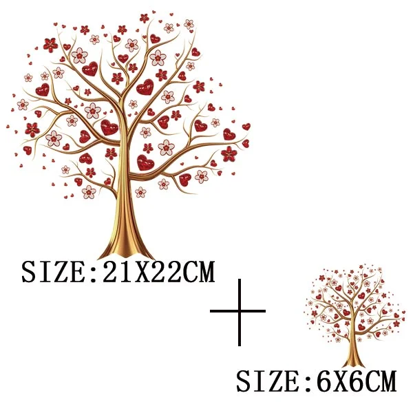 Beautiful Tree Thermal Stickers On T-shirt DIY Washable Iron On Transfer For Clothing Pretty Design On Woman Clothes Patch Decor