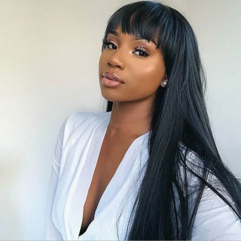 Fashion Long Straight Hair Bangs Temperament Long Hair Female Chemical Fiber Headgear
