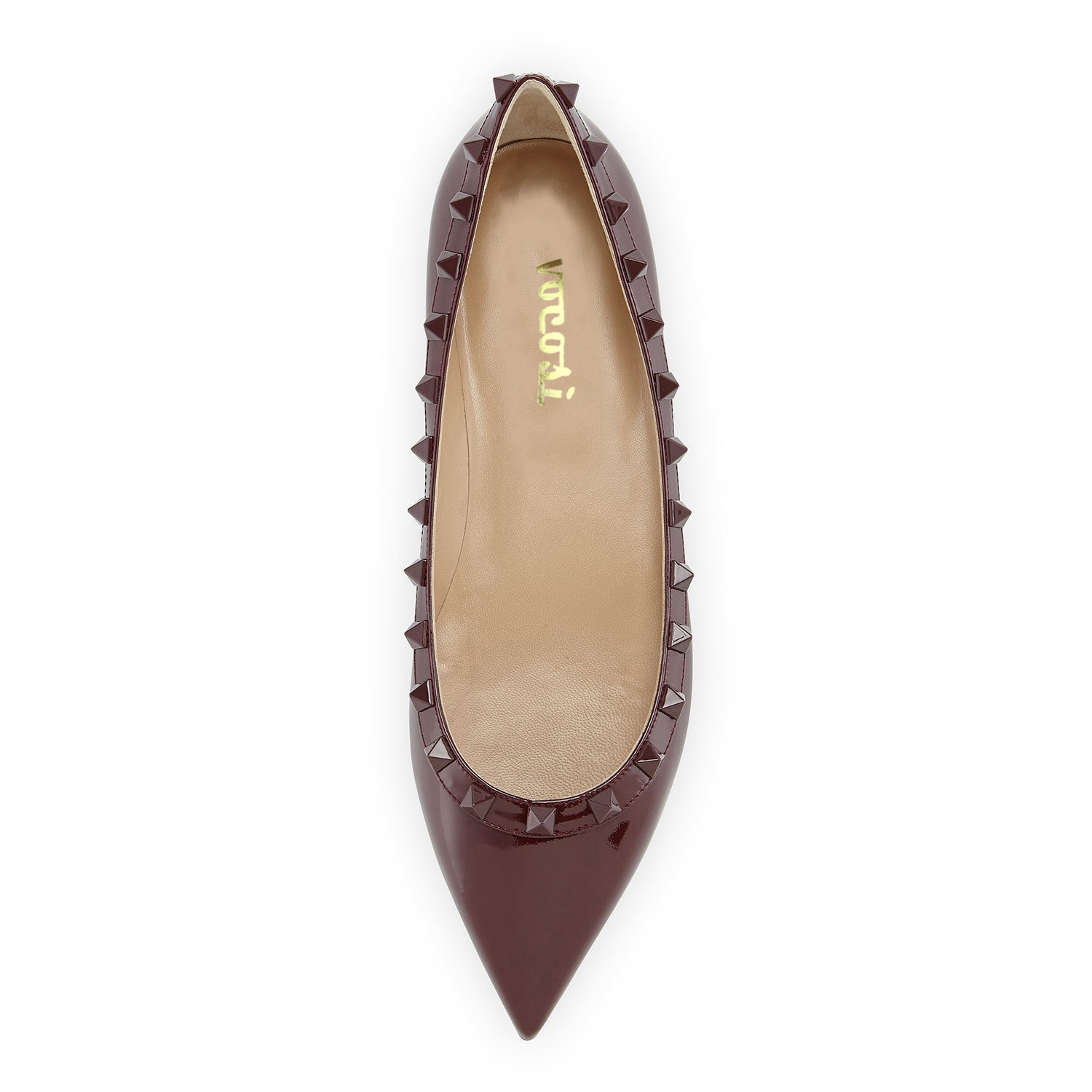 Pointed Toe Flats For Women Fashion Rivets Comfort Ballet Flats Shoes-vocosishoes