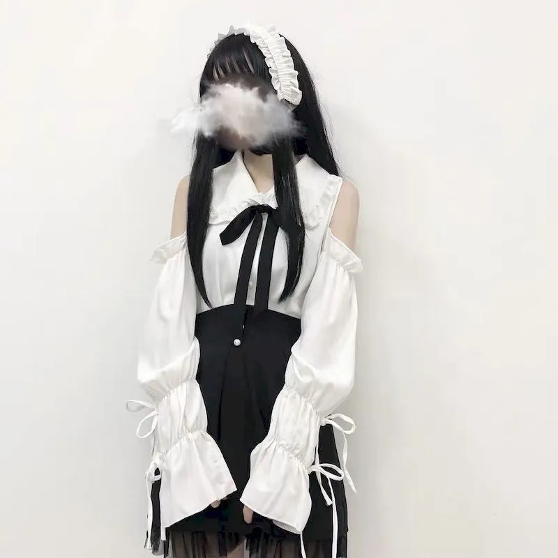 NiceMix harajuku blouse and plaid skirts 2 piece set women clothes tracksuit summer  preppy clothe loose two pieces set