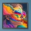 Diamond Painting -5D Full Round Drill Colourful Smoke Girl