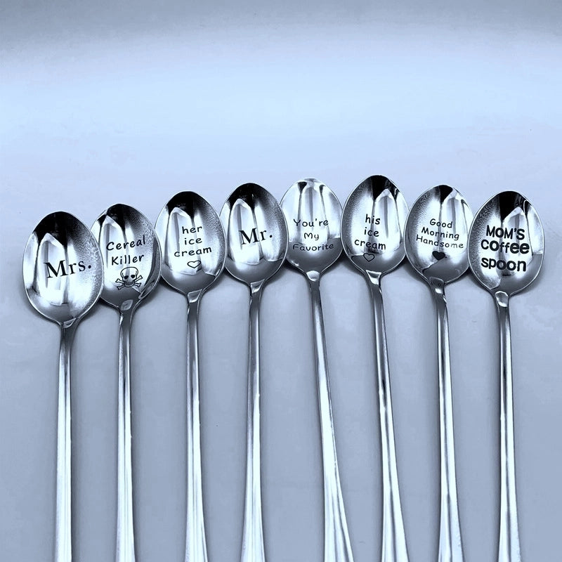 Fashion Letter Stainless Steel Spoon