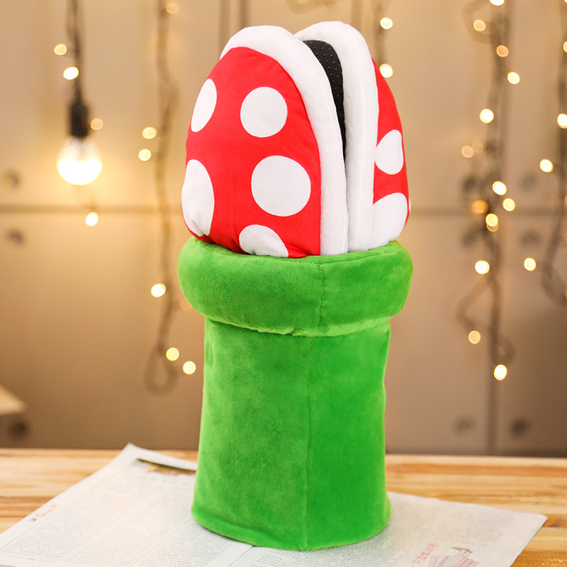 Piranha Plants Plush Funny Slippers Loafer with Pipe Pot Holder Funny Gifts for Women Men Teens