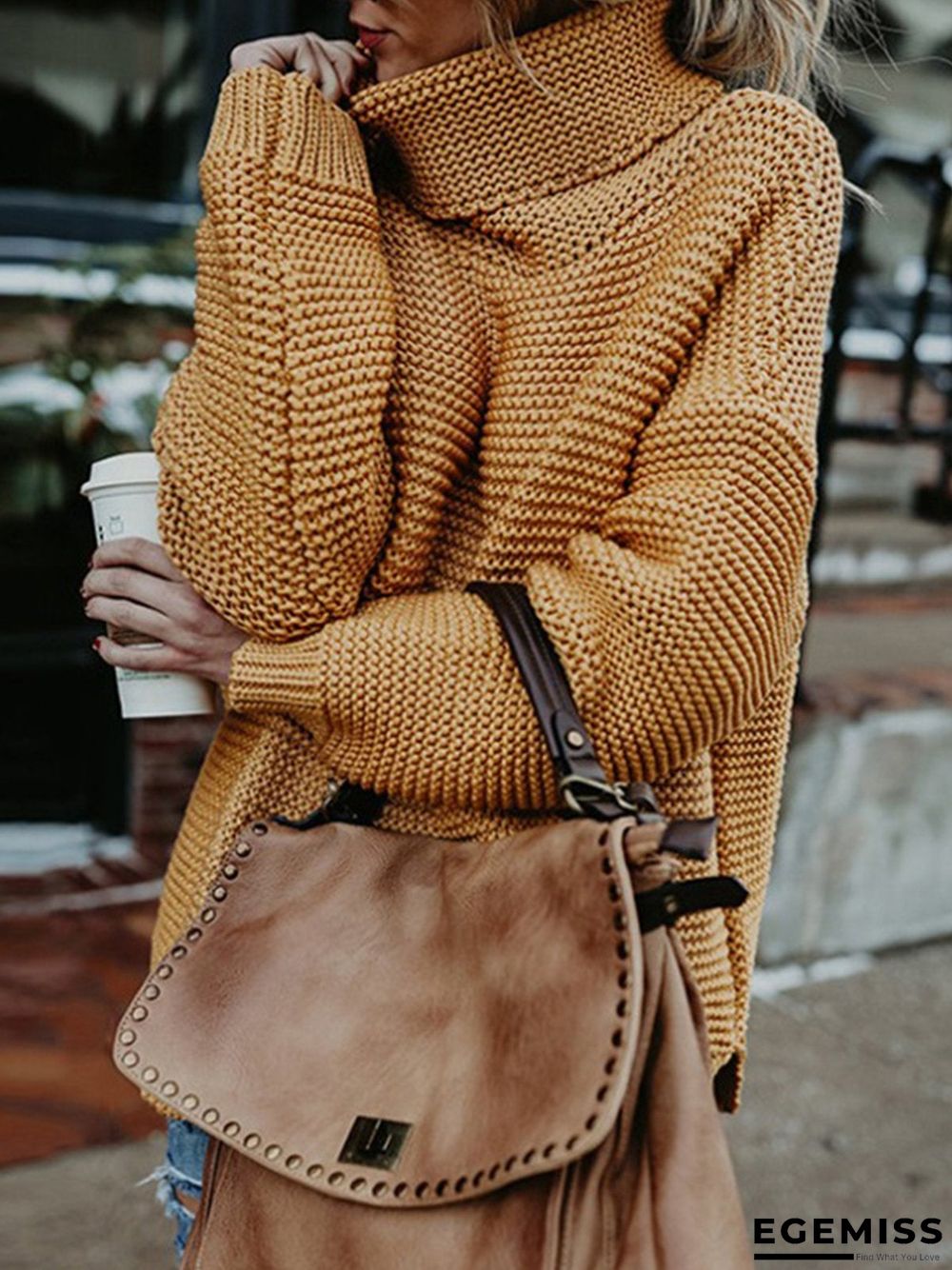 Long Sleeve Turtle Neck Casual Sweater | EGEMISS
