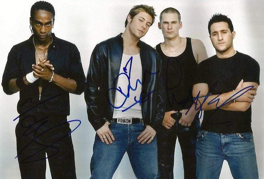 BLUE AUTHENTIC R&B GROUP autographs, In-Person signed Photo Poster painting