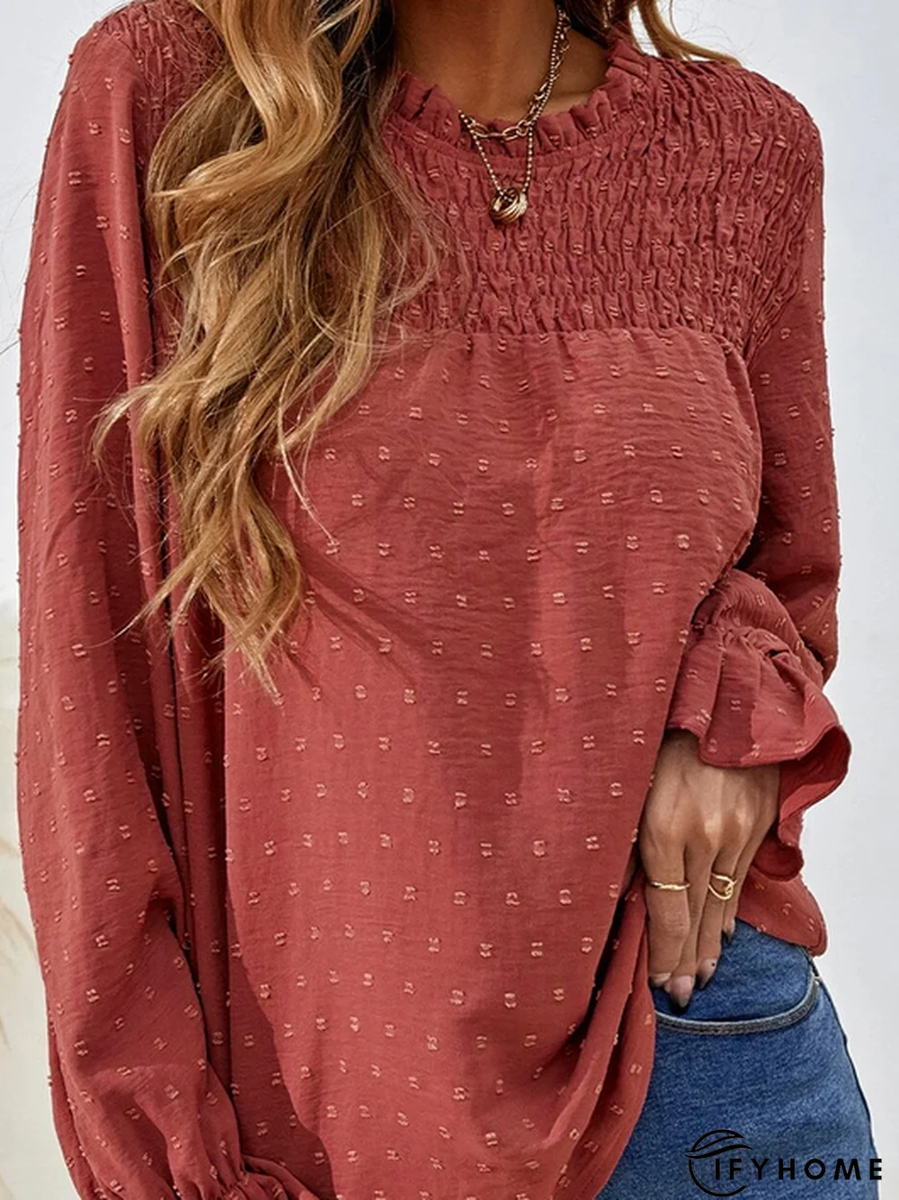 Loose Casual Plain Crew Neck Top | IFYHOME