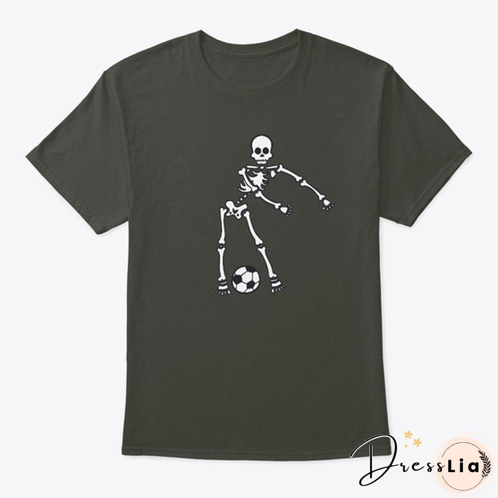 Dabbing Skeleton Soccer Ball Graphic By Hanes Tagless Tee T-Shirt