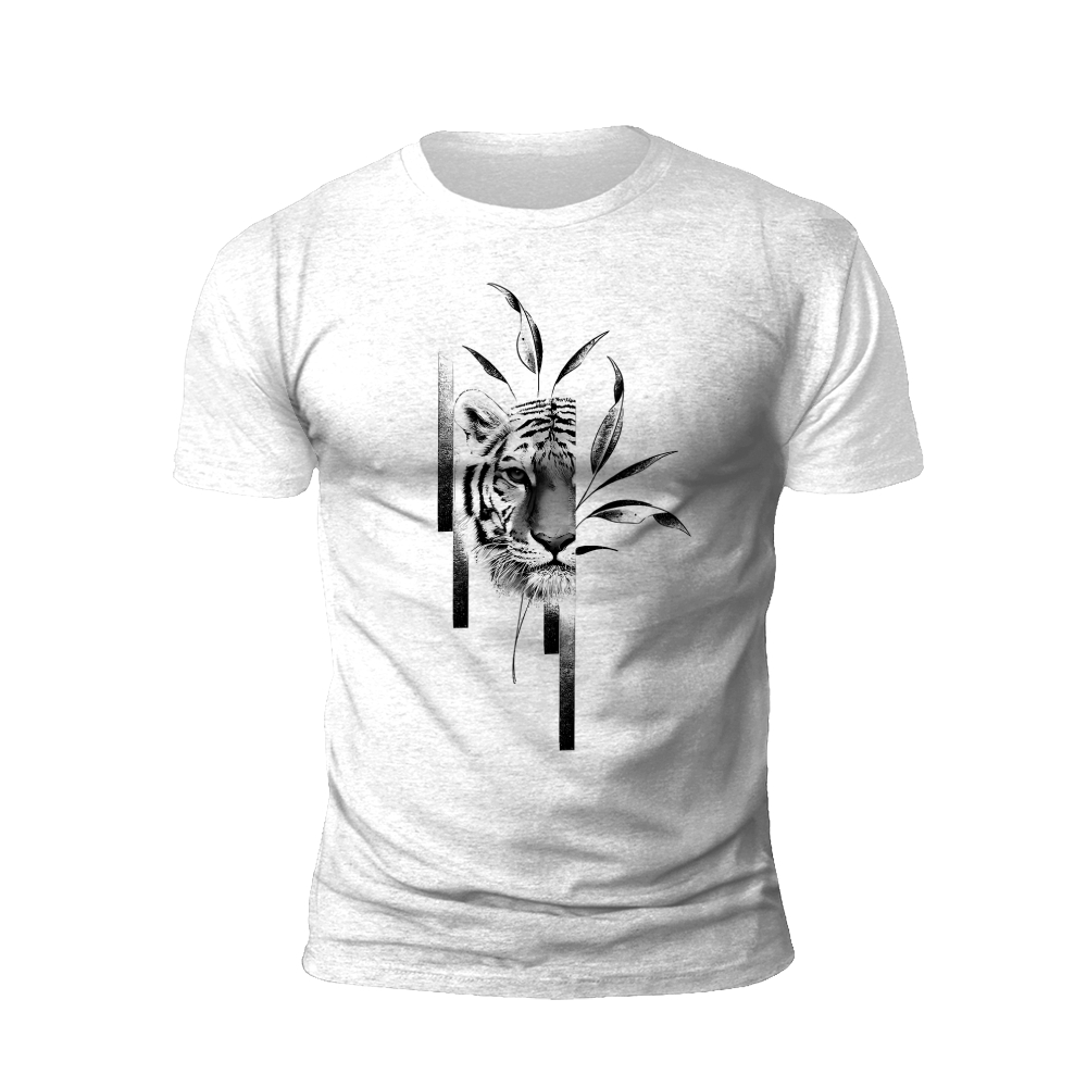 Tiger's Gaze: Striped Symmetry T-shirt