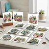 12Pcs Garden Flowers DIY Diamond Painting Greeting Cards for Adult Holiday Gifts