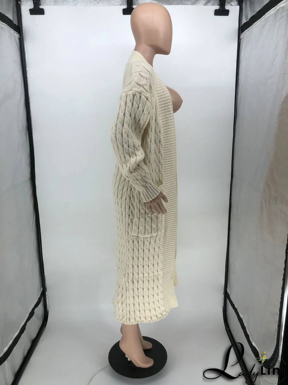 Women Winter Long Sleeve Plush Long Sweater Jacket