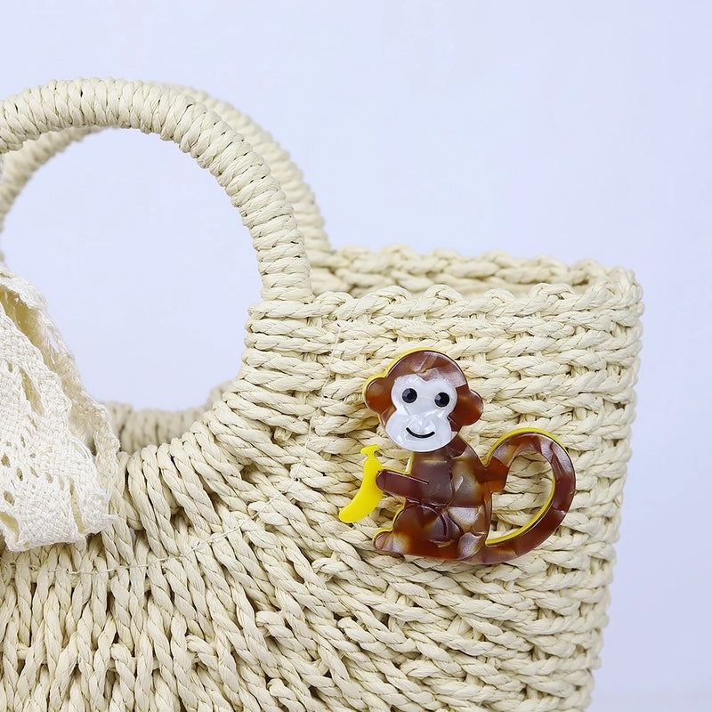 Cute Pin Monkey Arylic Stoving Varnish Unisex Brooches