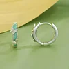 925 Sterling Silver Mint Green Butterfly Ear Buckles 