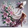 Diamond Painting-DIY Crystal Rhinestone Lily Dress Elegant Girl(Box Packaging)