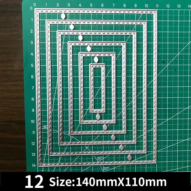 Frames Square Card Curves Border Metal Cutting Dies for DIY Scrapbook Cutting Die Paper Cards Embossed Decorative Craft Die Cut