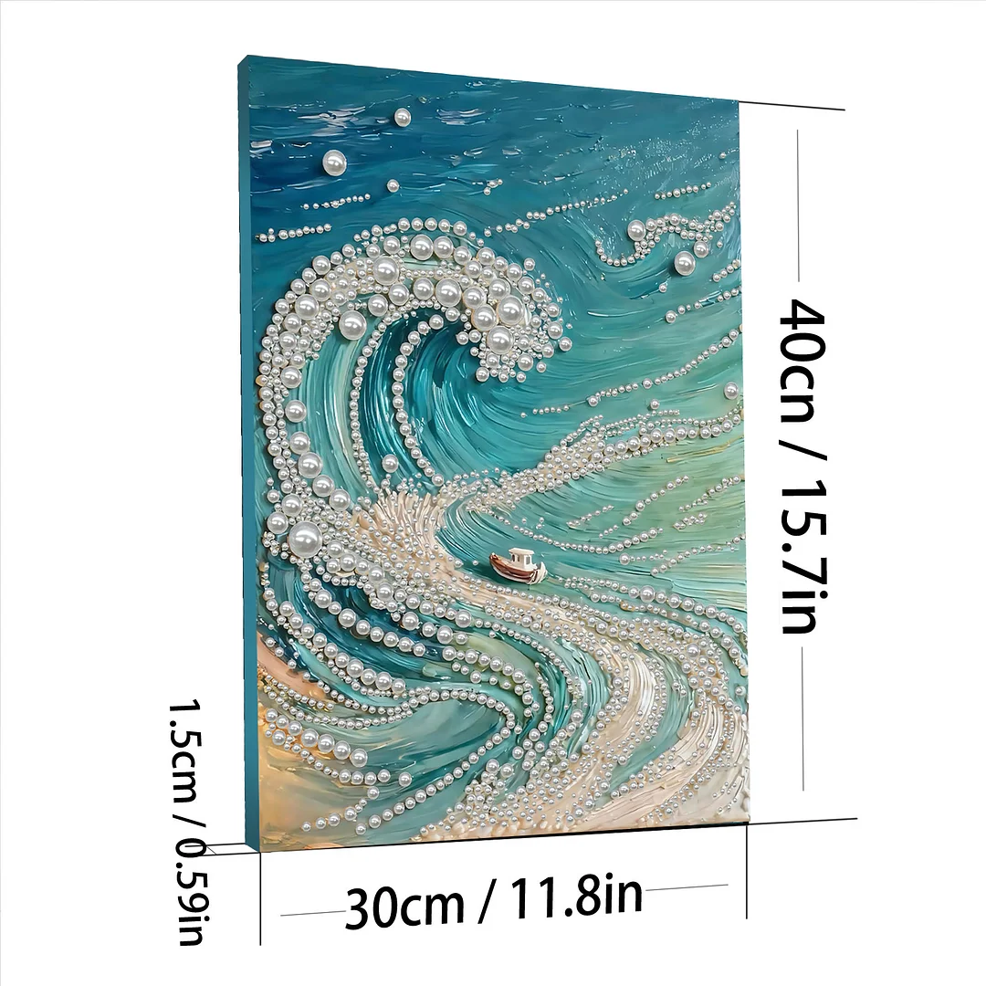 Waves - DIY Pearl Diamond Art Kit With Frame 30*40cm