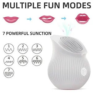 White Rose Vibrator - 10 Frequency Clitoral Stimulation with Pulse Sucking