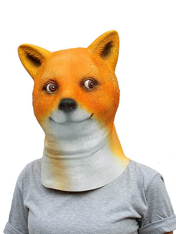 Funny Cute Latex Shiba Inu Dog Mask For Halloween Cosplay Costume Party-elleschic