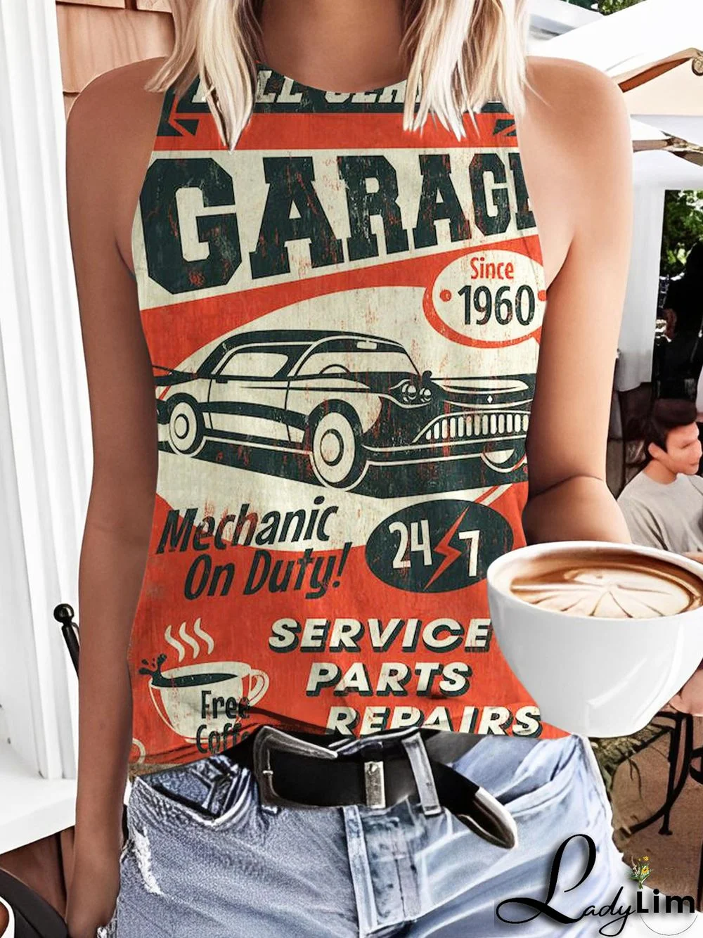 Garage Vintage Poster Print Tank Top