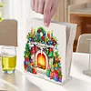 >SALE<Acrylic Christmas Fireplace Double Sided Diamond Painting Paper Towel Holder