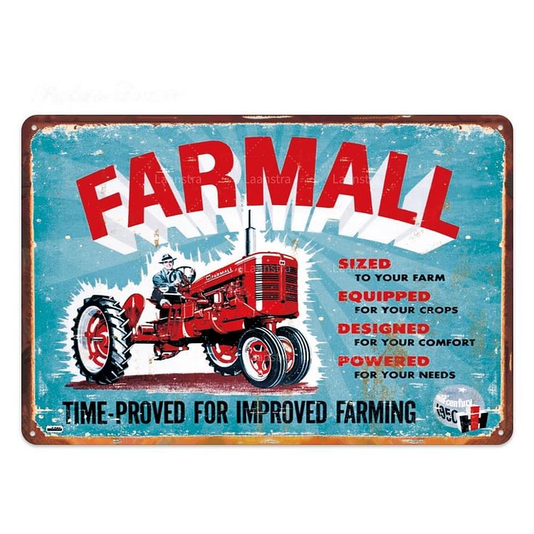 Tracteurs agricoles camions farmall - Enseigne Vintage Métallique/panneaux en bois - 20*30cm/30*40cm