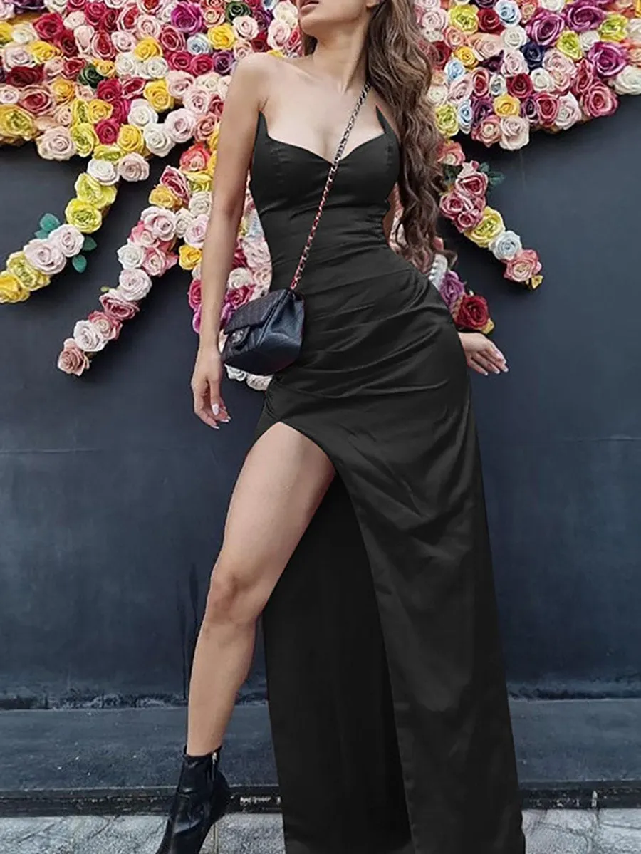 Sexy Solid Color Slim Dress