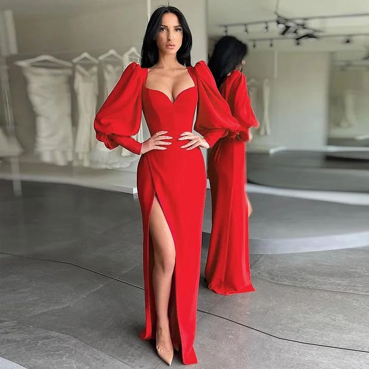 Promsstyle Promsstyle Puff sleeve high waist evening dress Prom Dress 2023