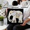 (25x25cm)DIY Pearl Painting Elephant Framed Handmade Pearl Material Art Kit Living Room Decor