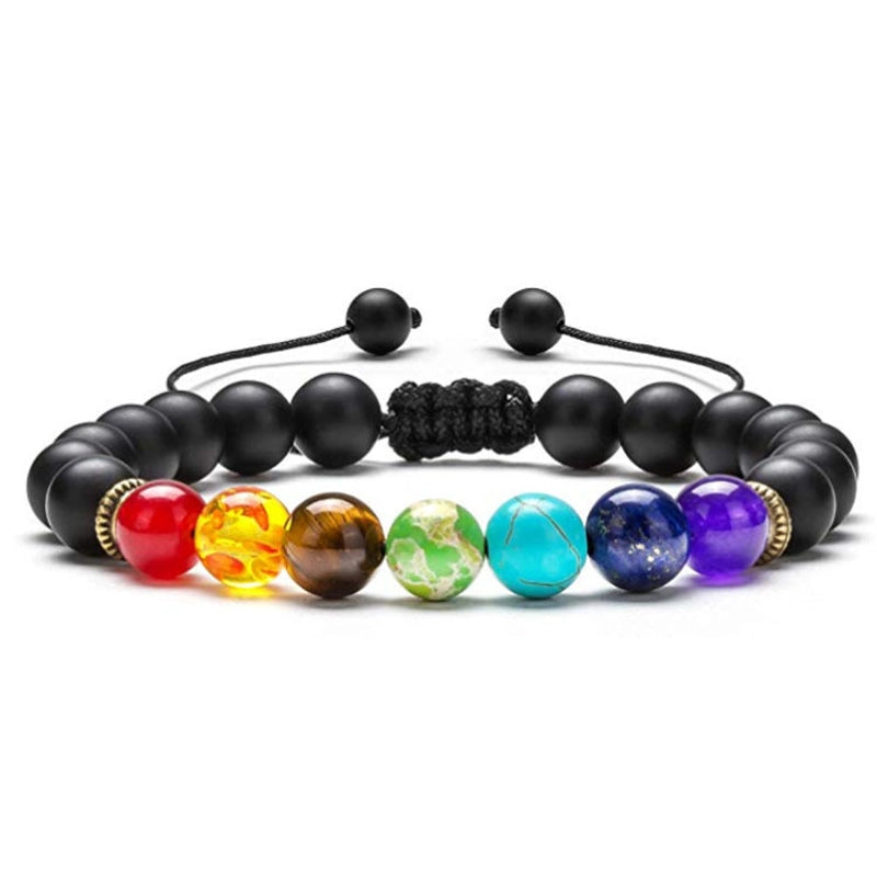 Hot Selling Seven- Energy Bracelet Lapis Lazuli Tiger Eye Woven Yoga Wheel Bracelet Beaded Bracelet For Men