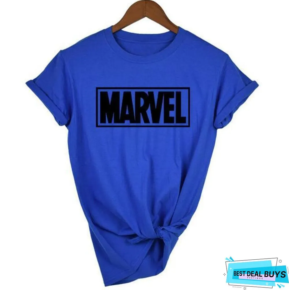 Women Short Sleeve T-Shirt O-Neck Cotton Super Hero Tops Tee