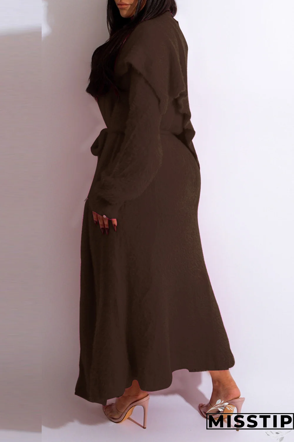 Dark Gray Casual Solid Patchwork Half A Turtleneck Long Sleeve Two Pieces