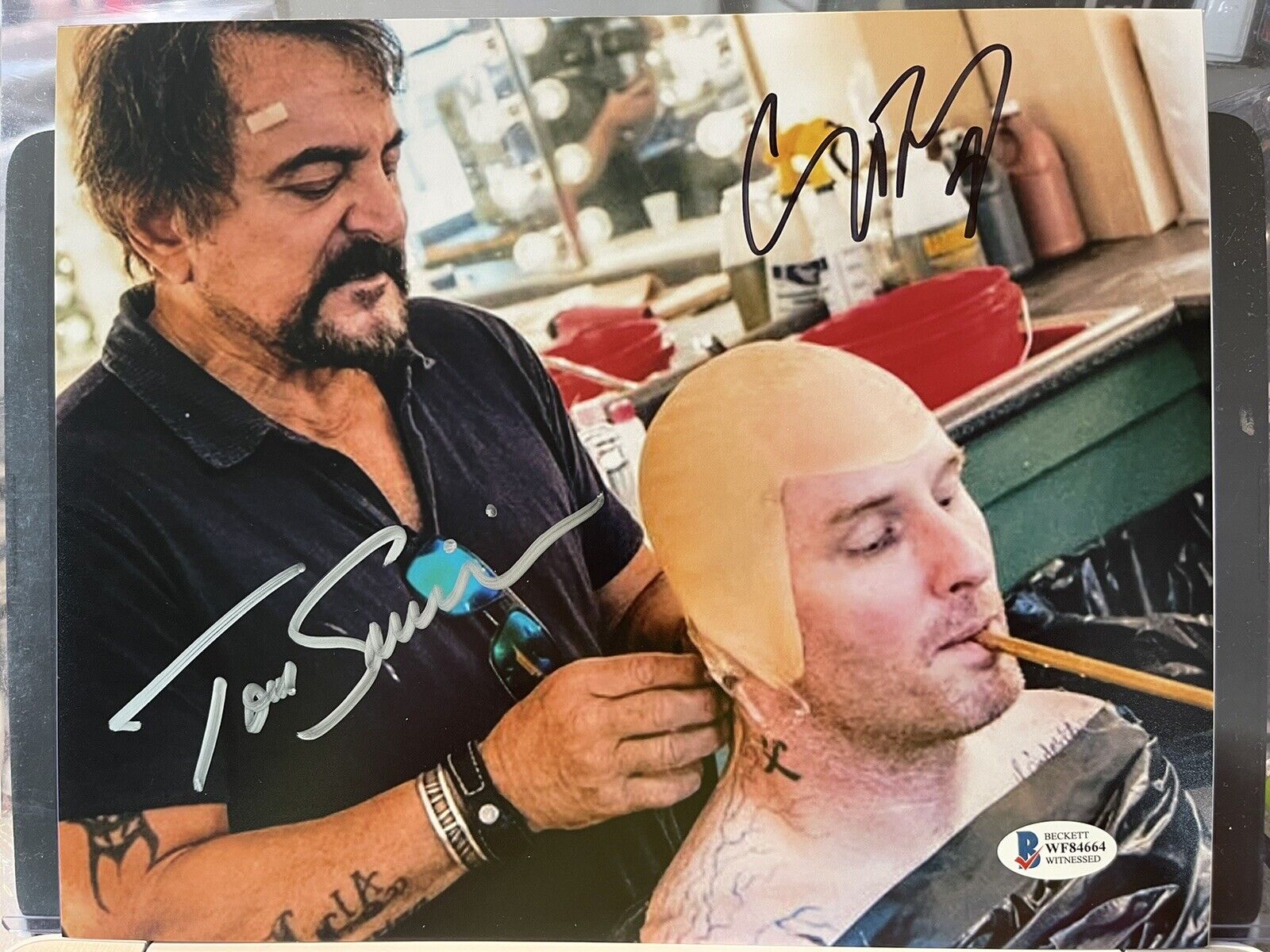 COREY TAYLOR TOM SAVINI SLIPKNOT SIGNED 8 x 10 Photo Poster painting AUTOGRAPH BECKETT D1