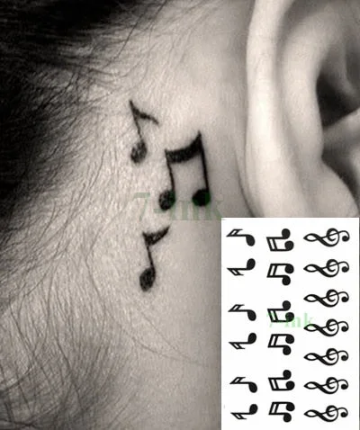 Waterproof Temporary Tattoo Sticker Music Note Tattoos Flash Fake Tatoo Tatouage Tatto For Men Women Kids