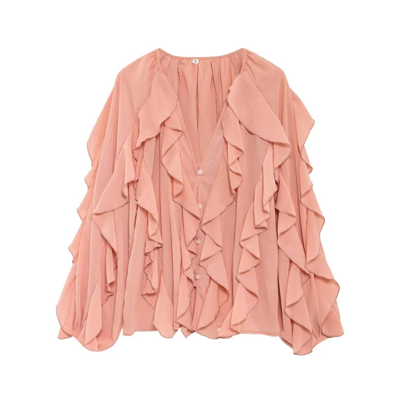 Nigikala Nigikala Spring 2025 New Long Fashion Loose Design Niche Laminated Shirt Top 4786063