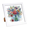 5D DIY Partial Special Shaped Drill Diamond Painting Kit Flower Decor With Frame Kit 18x18cm