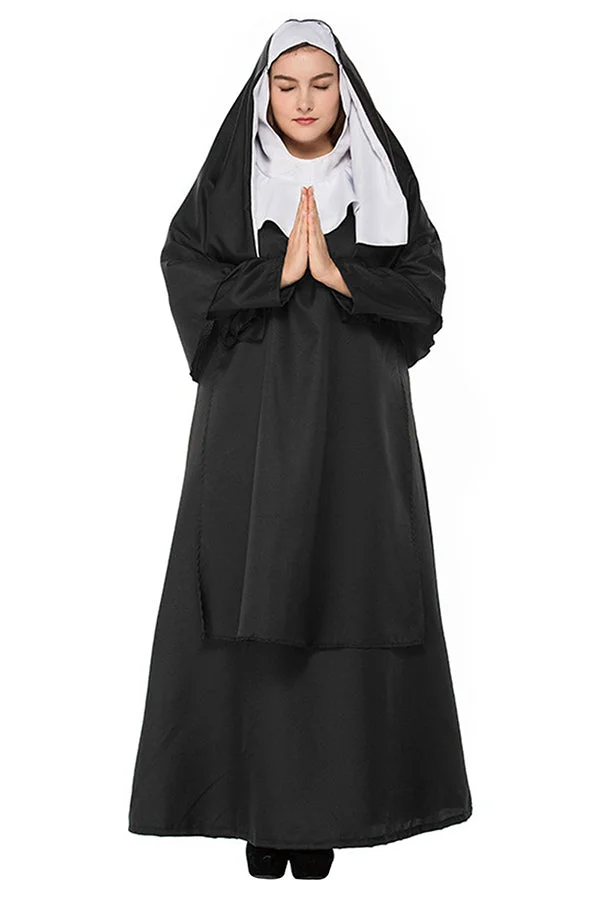 Womens Plus Size Classic Nun Halloween Costume-elleschic