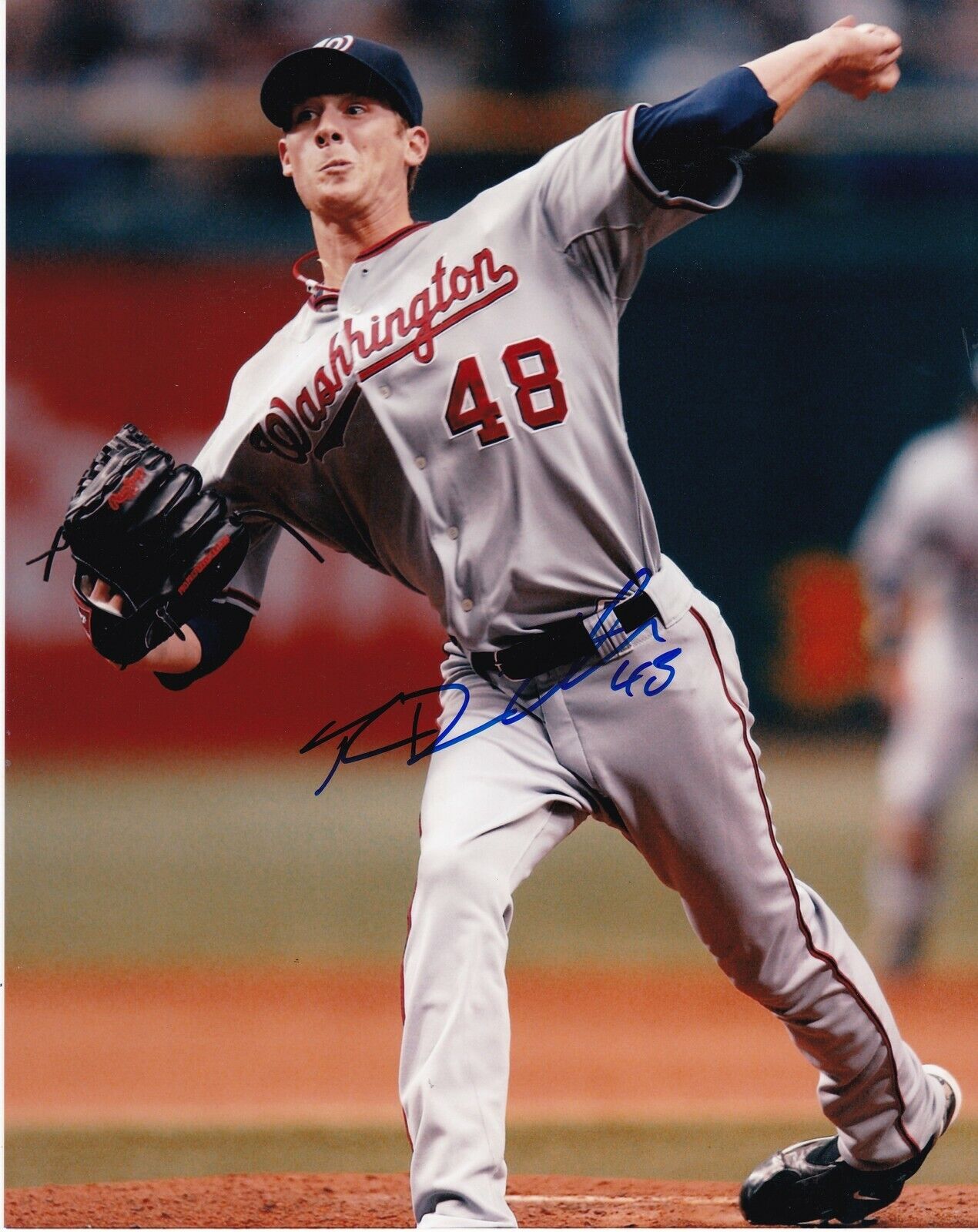 ROSS DETWILER WASHINGTON NATIONALS ACTION SIGNED 8x10