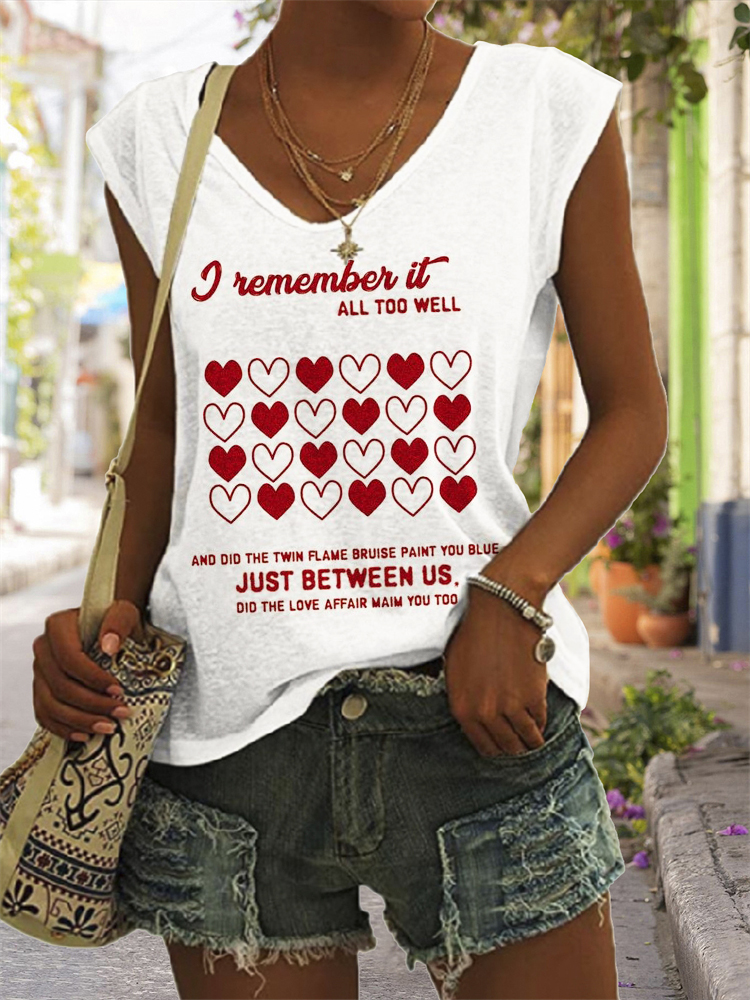 TS All Too Well Inspired V Neck Tank Top