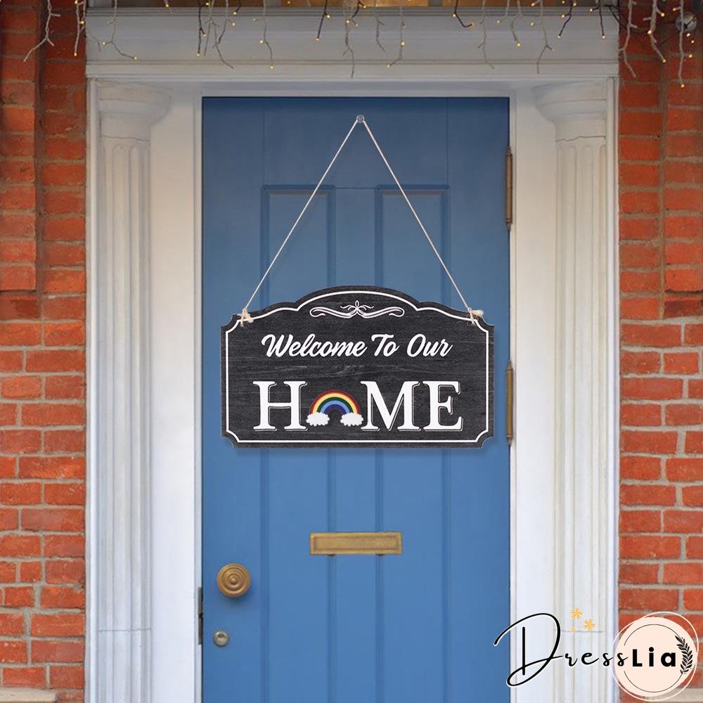 Welcome To Our HOME - Interchangeable Wooden Sign