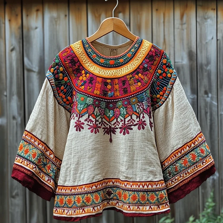 Women's Retro Greenland Ethnic Design T-shirt